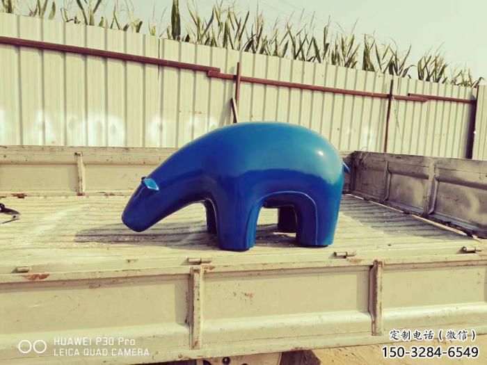 不銹鋼大熊雕塑，公園廣場雕塑，仿真彩繪工藝 (1)