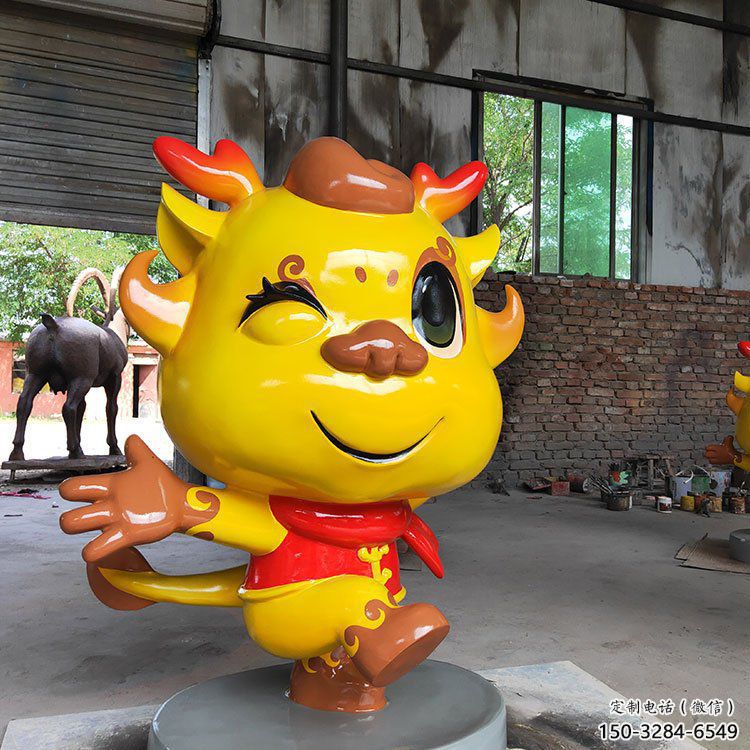 卡通龍形雕塑，抽象彩繪工藝，動漫動物擺件 (2)