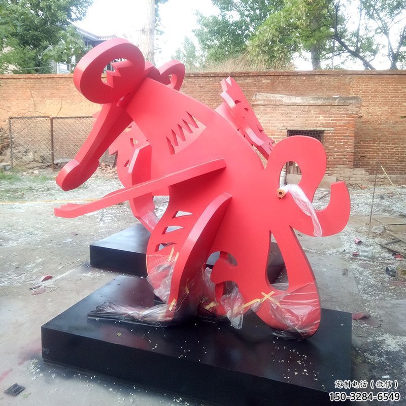 幾何生肖雕塑廠家 庭院仿真雕塑 彩繪擺件 幾何生肖雕塑廠家 庭院仿真雕塑 彩繪擺件