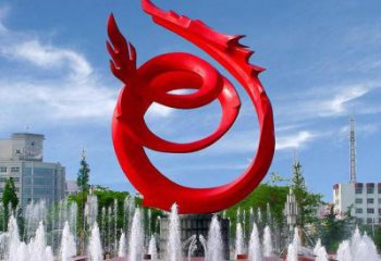 不銹鋼龍形雕塑，大型動物景觀，烤漆工藝制作 (4)