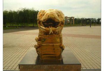 不銹鋼生肖雕塑，鍍鈦工藝，公園廣場戶外擺放 (2)