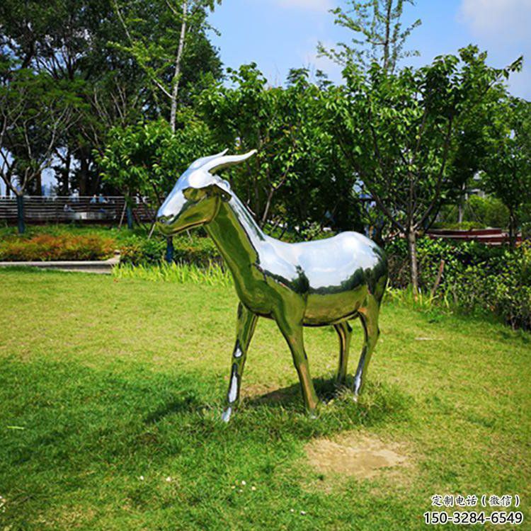 不銹鋼山羊雕塑加工廠,仿真動物,戶外公園擺件 不銹鋼山羊雕塑加工廠,仿真動物,戶外公園擺件