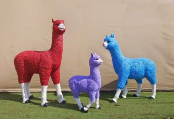 彩繪玻璃鋼綿羊雕塑廠家,動(dòng)物景觀,園林小品