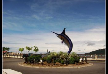 玻璃鋼劍魚雕塑，海洋生物雕塑，公園廣場大型雕塑