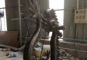 鑄銅仿真龍頭雕塑，黃銅材質(zhì)，公園園林?jǐn)[件