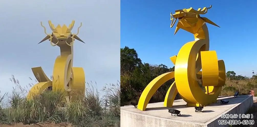 抽象大型龍頭雕塑，鑄銅動物雕塑，房地產售樓處擺件
