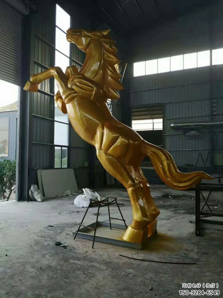 烤漆奔馬雕塑,城市街頭擺件,不銹鋼動物小品 烤漆奔馬雕塑,城市街頭擺件,不銹鋼動物小品