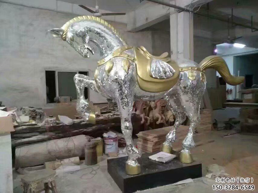 加工奔馬雕塑,鏡面工藝,仿真動物小品 加工奔馬雕塑,鏡面工藝,仿真動物小品