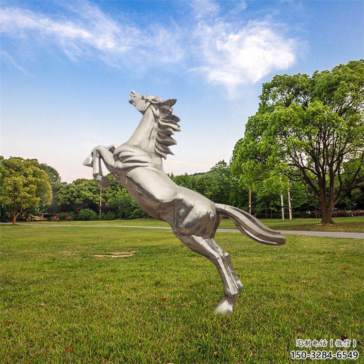 幾何抽象不銹鋼奔馬雕塑,城市動物擺件,大型廣場小品 幾何抽象不銹鋼奔馬雕塑,城市動物擺件,大型廣場小品