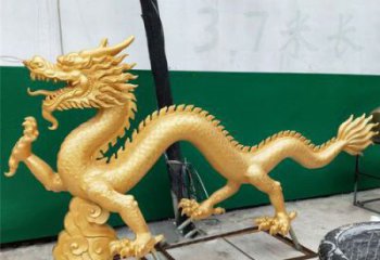 加工龍頭雕塑，鑄銅動物雕塑，房地產(chǎn)售樓處擺件