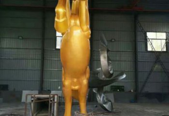 公園奔馬雕塑，城市街頭擺件，不銹鋼動物小品