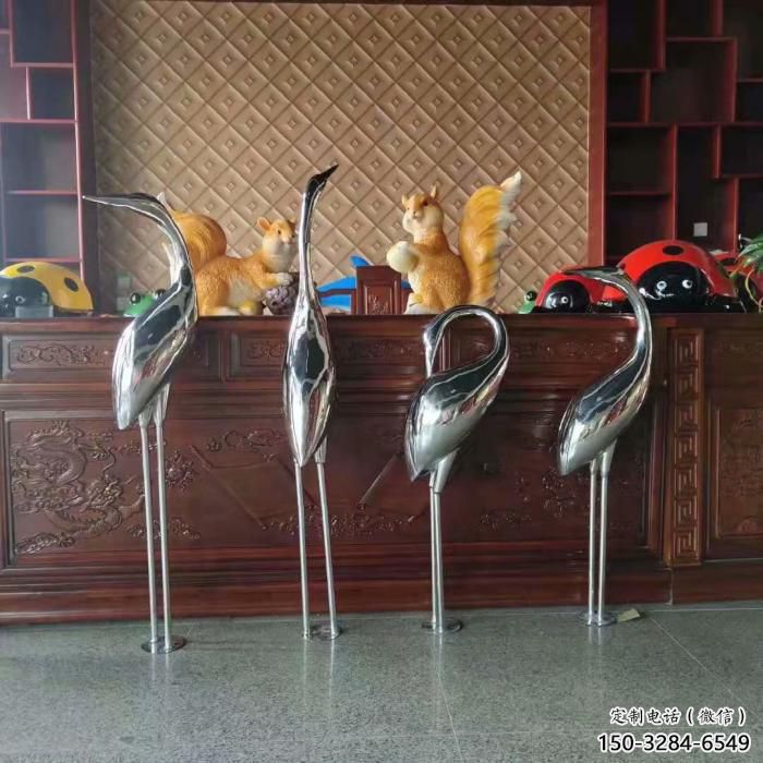 不銹鋼仿真丹頂鶴雕塑 酒店公園雕塑 風景區擺件 不銹鋼仿真丹頂鶴雕塑 酒店公園雕塑 風景區擺件