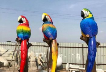 常用鸚鵡雕塑,鳥禽擺件,彩繪仿真工藝