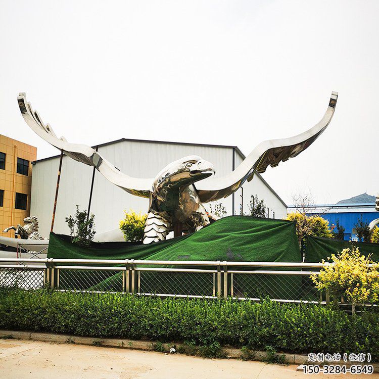 不銹鋼園林老鷹雕塑 城市廣場雕塑 步行街擺件 不銹鋼園林老鷹雕塑 城市廣場雕塑 步行街擺件