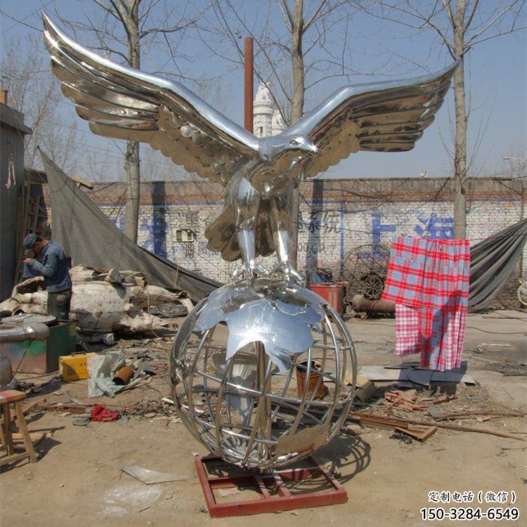 不銹鋼園林老鷹雕塑 風景區仿真雕塑 廣場小品 不銹鋼園林老鷹雕塑 風景區仿真雕塑 廣場小品