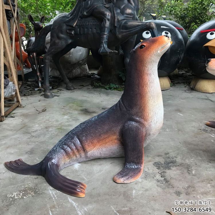 幾何海豹雕塑 庭院仿真雕塑 彩繪擺件 幾何海豹雕塑 庭院仿真雕塑 彩繪擺件