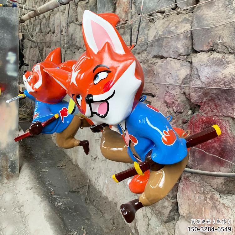 門口狐貍雕塑廠家 售樓處仿真雕塑 彩繪小品 門口狐貍雕塑廠家 售樓處仿真雕塑 彩繪小品