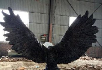 古銅色鑄造老鷹雕塑 大型城市雕塑 商業(yè)街?jǐn)[件