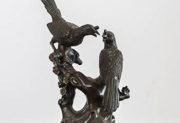 鑄銅水景喜鵲雕塑 風景區幾何雕塑 廣場小品