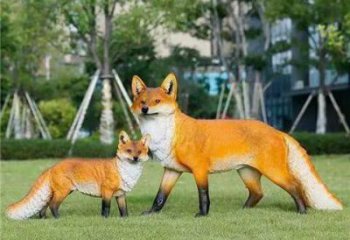 庭院狐貍雕塑廠家 城市古銅色雕塑 音樂小品