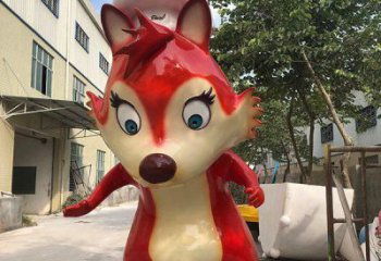園林狐貍雕塑廠家 城市廣場(chǎng)雕塑 步行街?jǐn)[件
