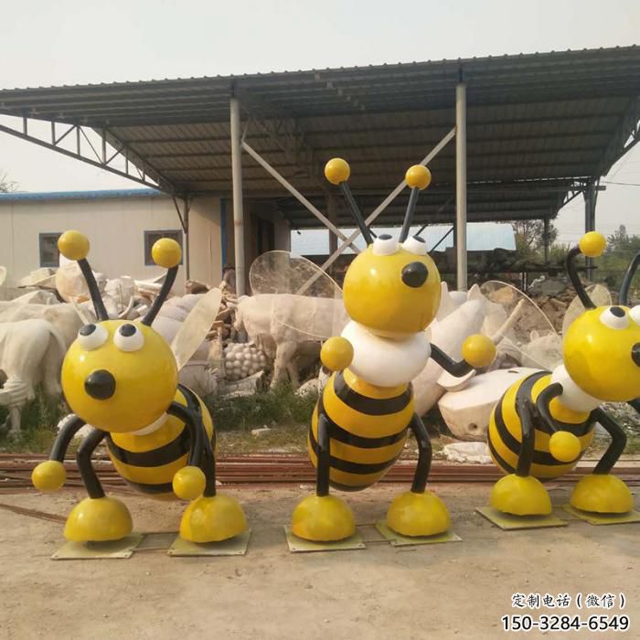 公園蜜蜂雕塑 酒店門口雕塑 彩繪擺件 公園蜜蜂雕塑 酒店門口雕塑 彩繪擺件