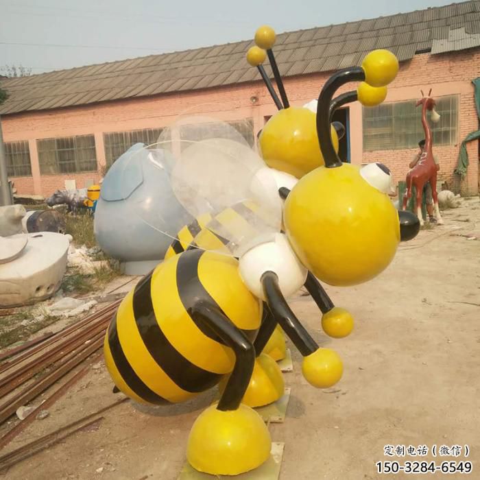 酒店蜜蜂雕塑 庭院仿真雕塑 彩繪小品 酒店蜜蜂雕塑 庭院仿真雕塑 彩繪小品