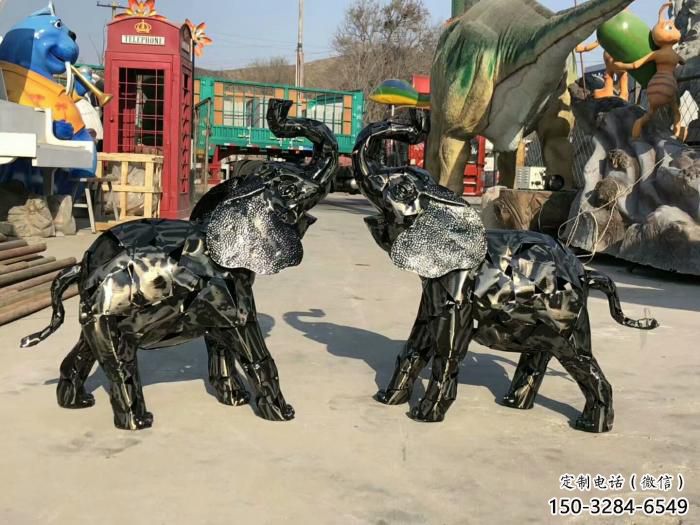 室內小象雕塑，景觀題材，鍍銅工藝