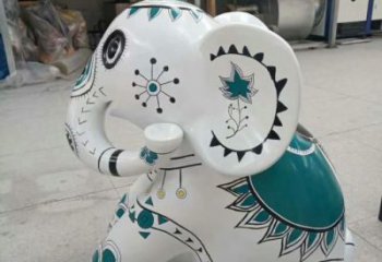 街道小象雕塑,景觀擺件,彩繪工藝