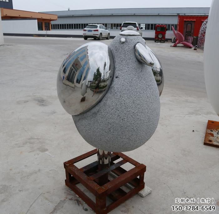 操場鳥類雕塑，公園主題，鏡面工藝