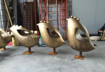 操場鳥類雕塑，公園題材，剪影工藝