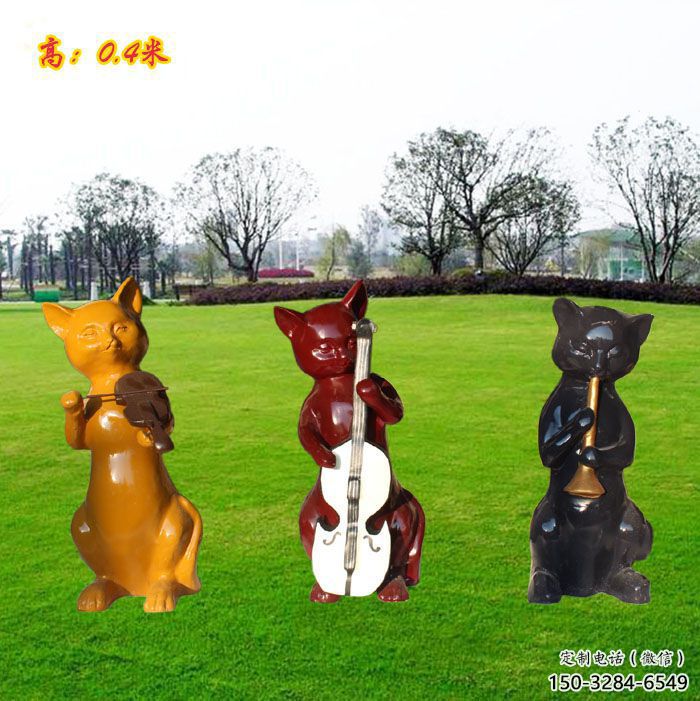 操場小貓雕塑,公園題材,剪影工藝 操場小貓雕塑,公園題材,剪影工藝