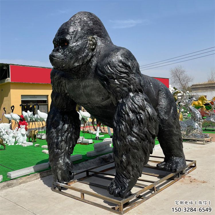 酒店猩猩雕塑，家禽主題，鍍銅工藝