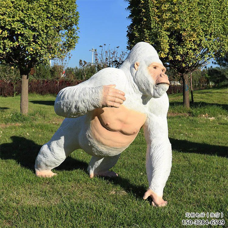 庭院猩猩雕塑,現代小品,彩繪工藝 庭院猩猩雕塑,現代小品,彩繪工藝