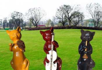 操場(chǎng)小貓雕塑,公園題材,剪影工藝