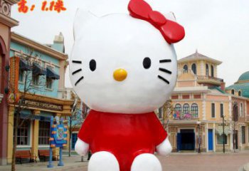 庭院小貓雕塑，現代小品，彩繪工藝