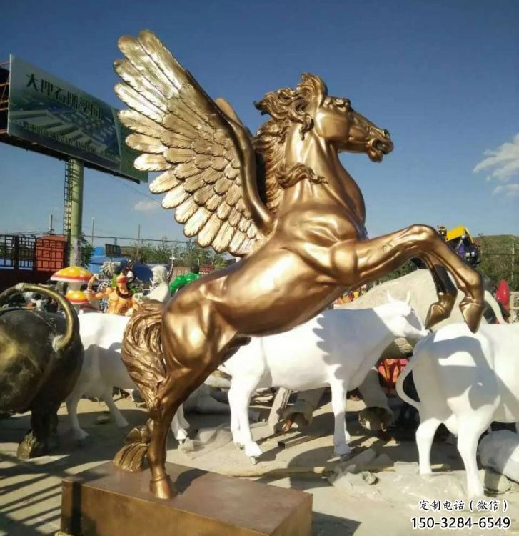 操場天馬雕塑,公園主題,鍍銅工藝 操場天馬雕塑,公園主題,鍍銅工藝