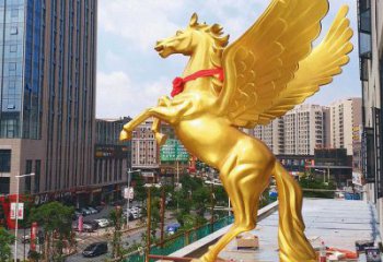 校園天馬雕塑，動物題材，鍍銅工藝