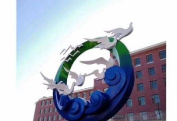 水景大雁雕塑 風景區幾何雕塑 廣場小品