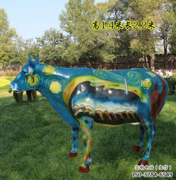 田間公牛雕塑 彩繪仿真雕塑 園林擺件 田間公牛雕塑 彩繪仿真雕塑 園林擺件