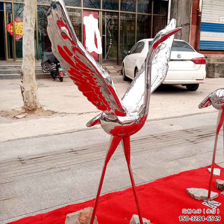 店門口白鶴雕塑 創(chuàng)意景觀雕塑 仿真擺件
