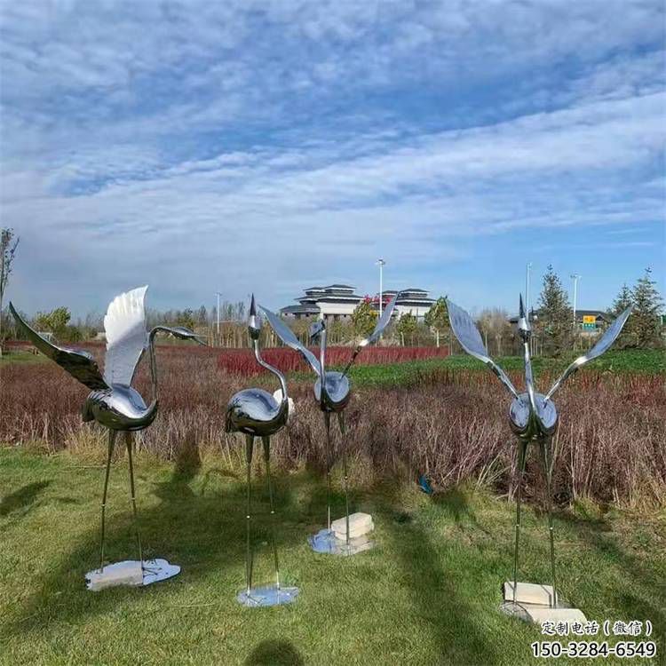 公園白鶴雕塑 酒店門口雕塑 彩繪擺件 公園白鶴雕塑 酒店門口雕塑 彩繪擺件