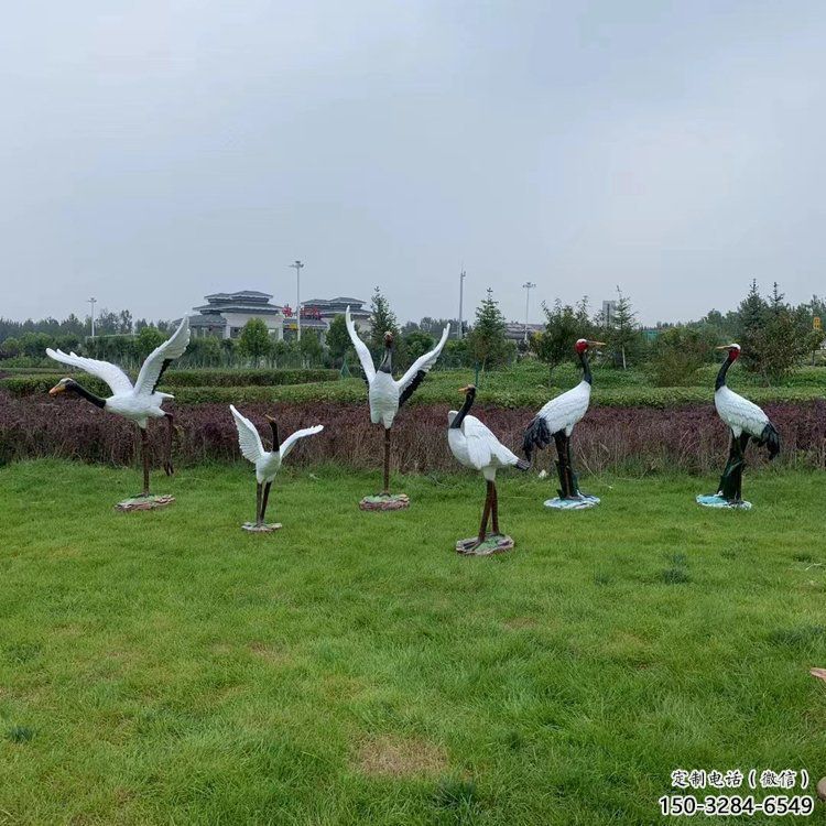 門口白鶴雕塑 售樓處仿真雕塑 彩繪小品 門口白鶴雕塑 售樓處仿真雕塑 彩繪小品