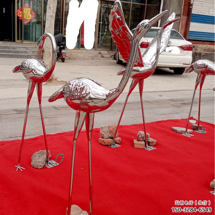 商業(yè)街白鶴雕塑 售樓處雕塑 動物擺件 商業(yè)街白鶴雕塑 售樓處雕塑 動物擺件