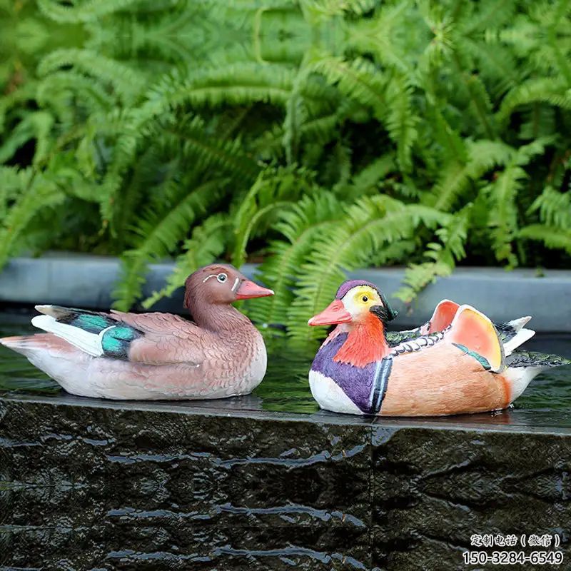 仿古鴛鴦雕塑 庭院彩繪雕塑 田間小品 仿古鴛鴦雕塑 庭院彩繪雕塑 田間小品