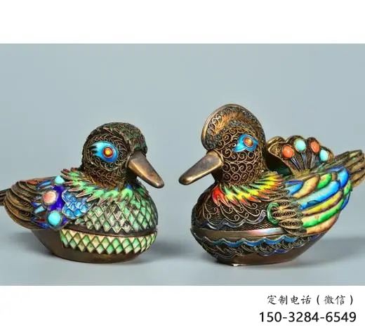 田間鴛鴦雕塑 彩繪仿真雕塑 園林擺件 田間鴛鴦雕塑 彩繪仿真雕塑 園林擺件