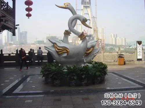 園林鴛鴦雕塑 城市廣場雕塑 步行街擺件 園林鴛鴦雕塑 城市廣場雕塑 步行街擺件