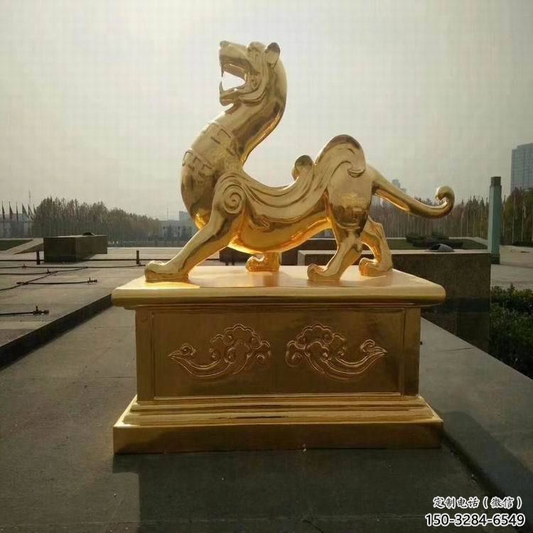 小區白虎雕塑，拉絲海洋雕塑，抽象效果