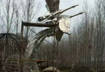 園林大雁雕塑 田間彩繪雕塑 仿真擺件