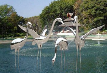 水景白鶴雕塑 風(fēng)景區(qū)幾何雕塑 廣場(chǎng)小品